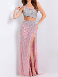 Jovani - One Shoulder Maxi Dress