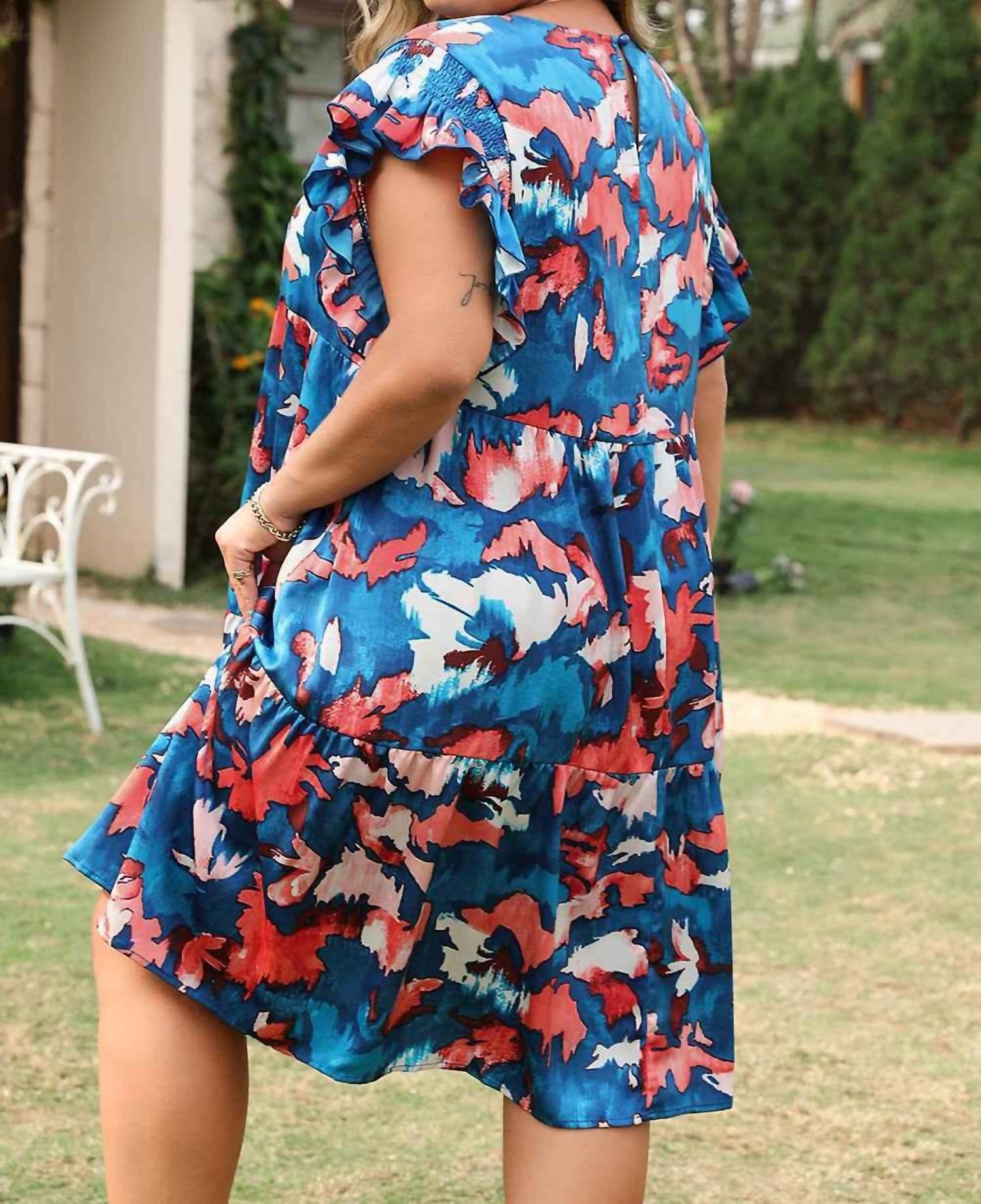 Dear Lover - Abstract Print Mini Dress - Plus