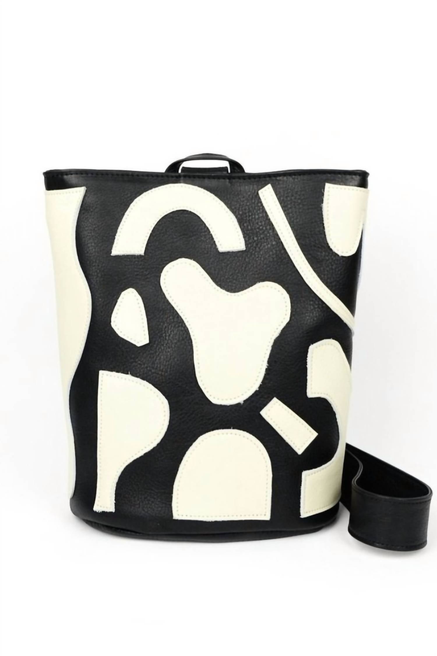 Primecut - Unisex Abstract Shapes Leather Sling Bag