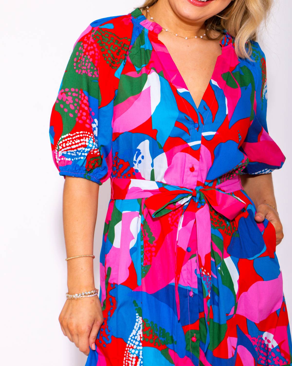 Sugarlips - Women's Wildflower Button Down Midi Dress