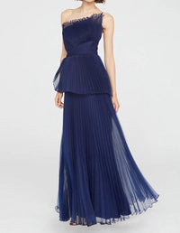 Theia - Delphine Pleated Organza Gown