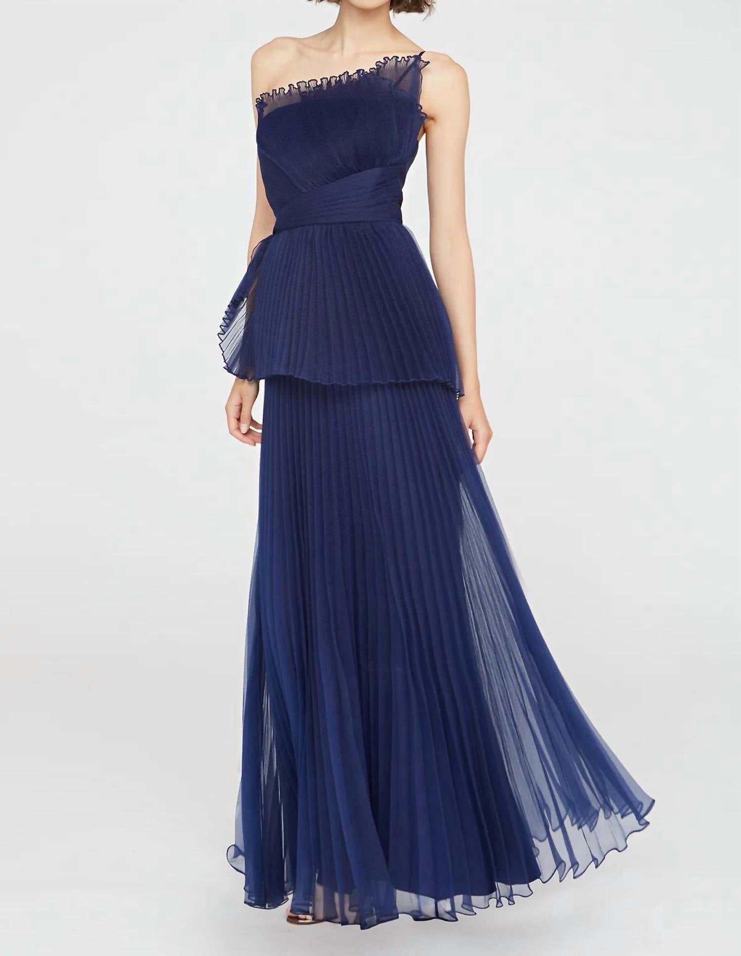 Theia - Delphine Pleated Organza Gown