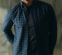 Taylor Stitch The Jack Button Down Shirt in blackwatch plaid - men's long sleeve top - detail view