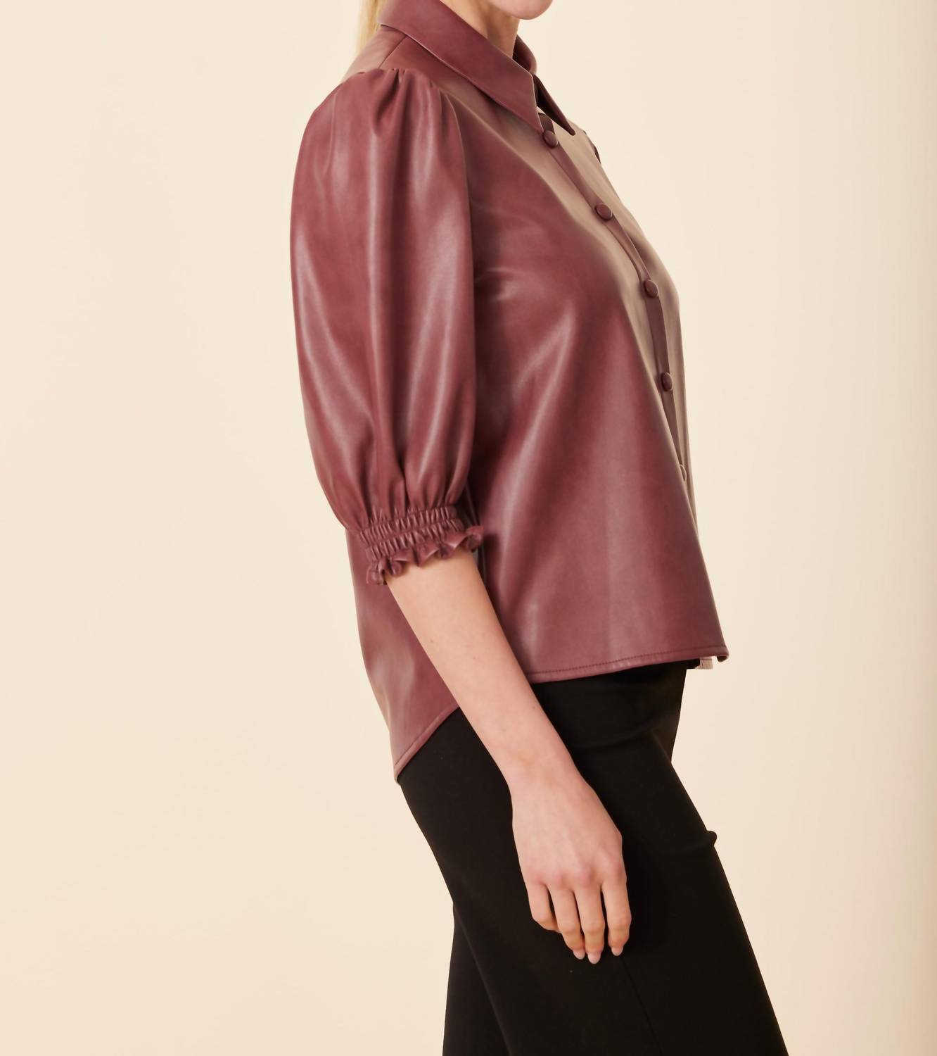 Dolce Cabo - Marigold Faux Leather Top