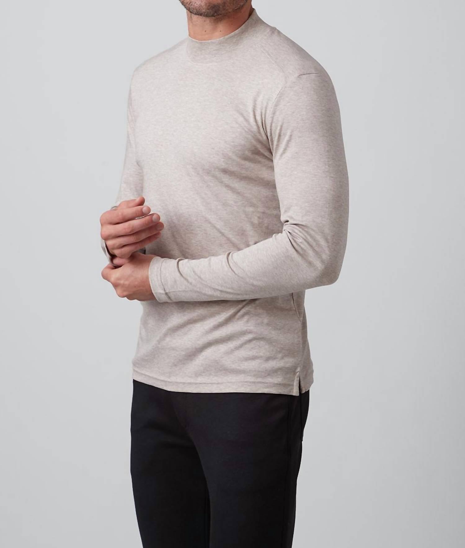 Raffi - Aqua Cotton Mock Neck Top