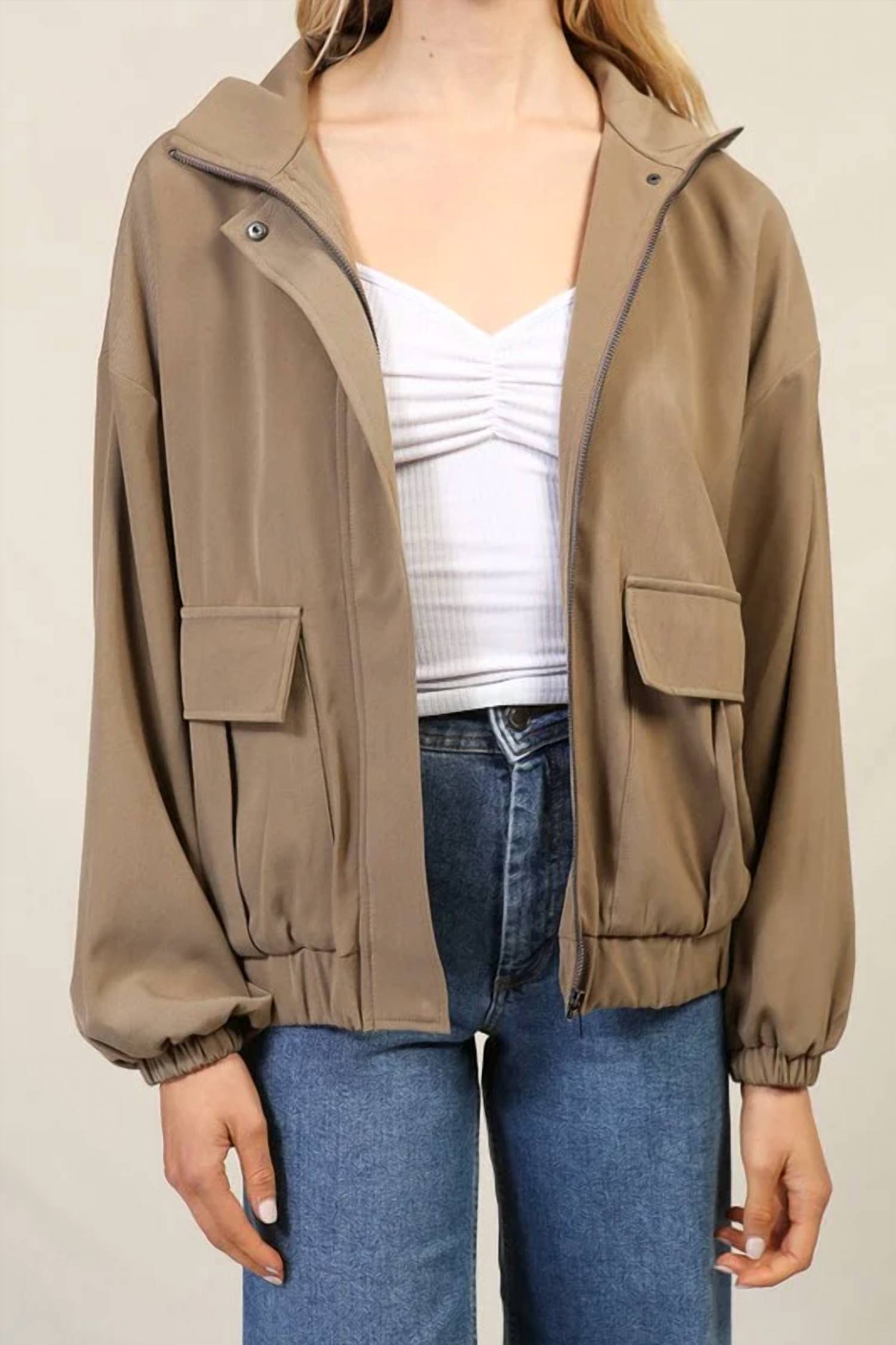 Lumiere - High Neck Zip Up Jacket