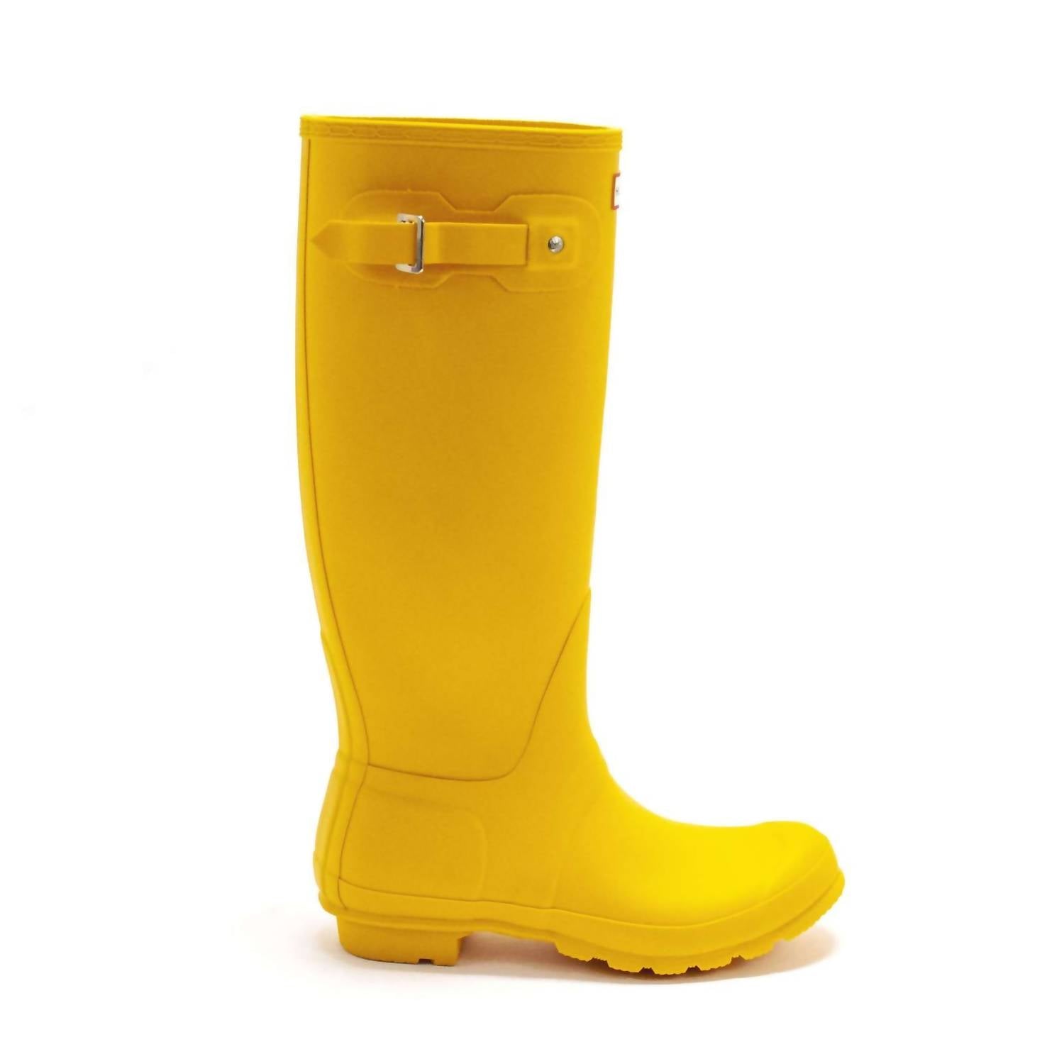 HUNTER Women's Original Tall Rain Boots in yellow - women's shoe - alternate view