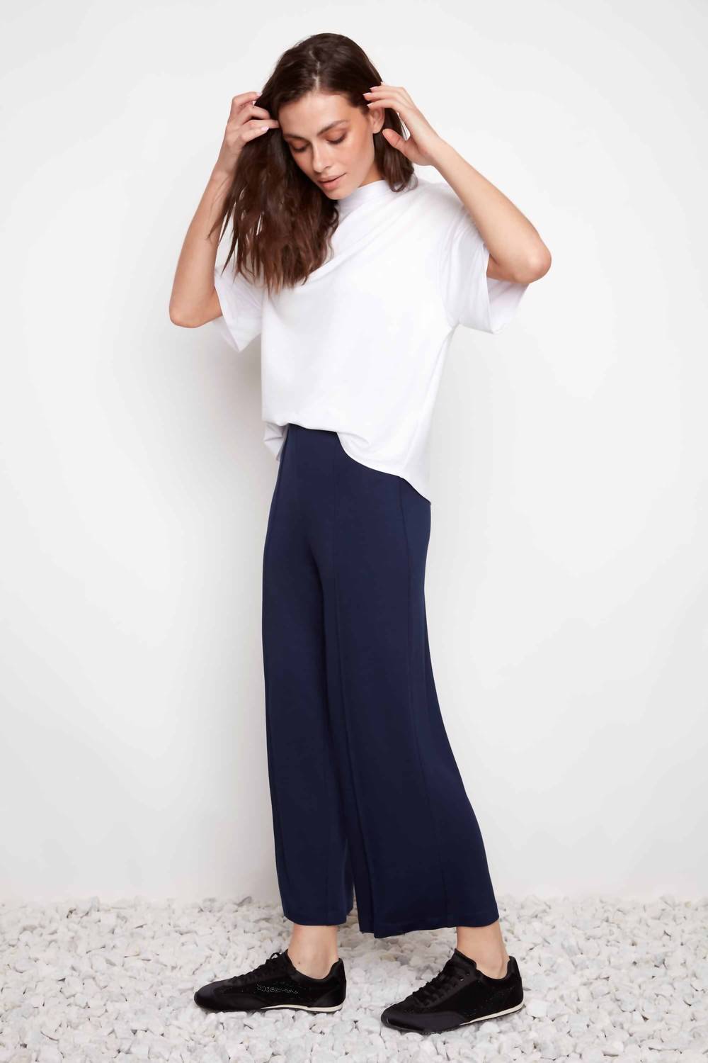 Up! - Provence Wide Leg Pintuck Cropped Pant
