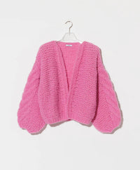 Maiami - Fleecy Alpaca Cable Bomber Cardigan