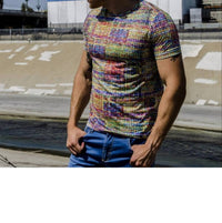 Eight X - Lines Print T-shirt
