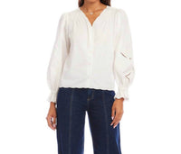 Karen Kane - Embroidered Button-Front Top