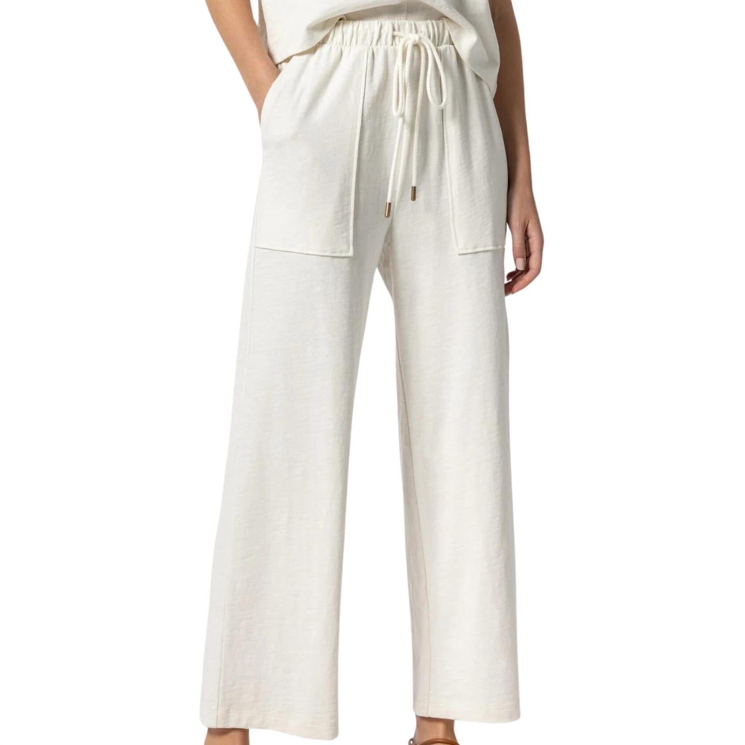 Lilla P Women's Cropped Pull On Pant in ecru - women's pants