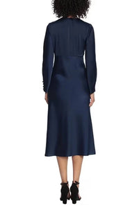 Maggy London - Long Sleeve Twisted Knot Midi Dress