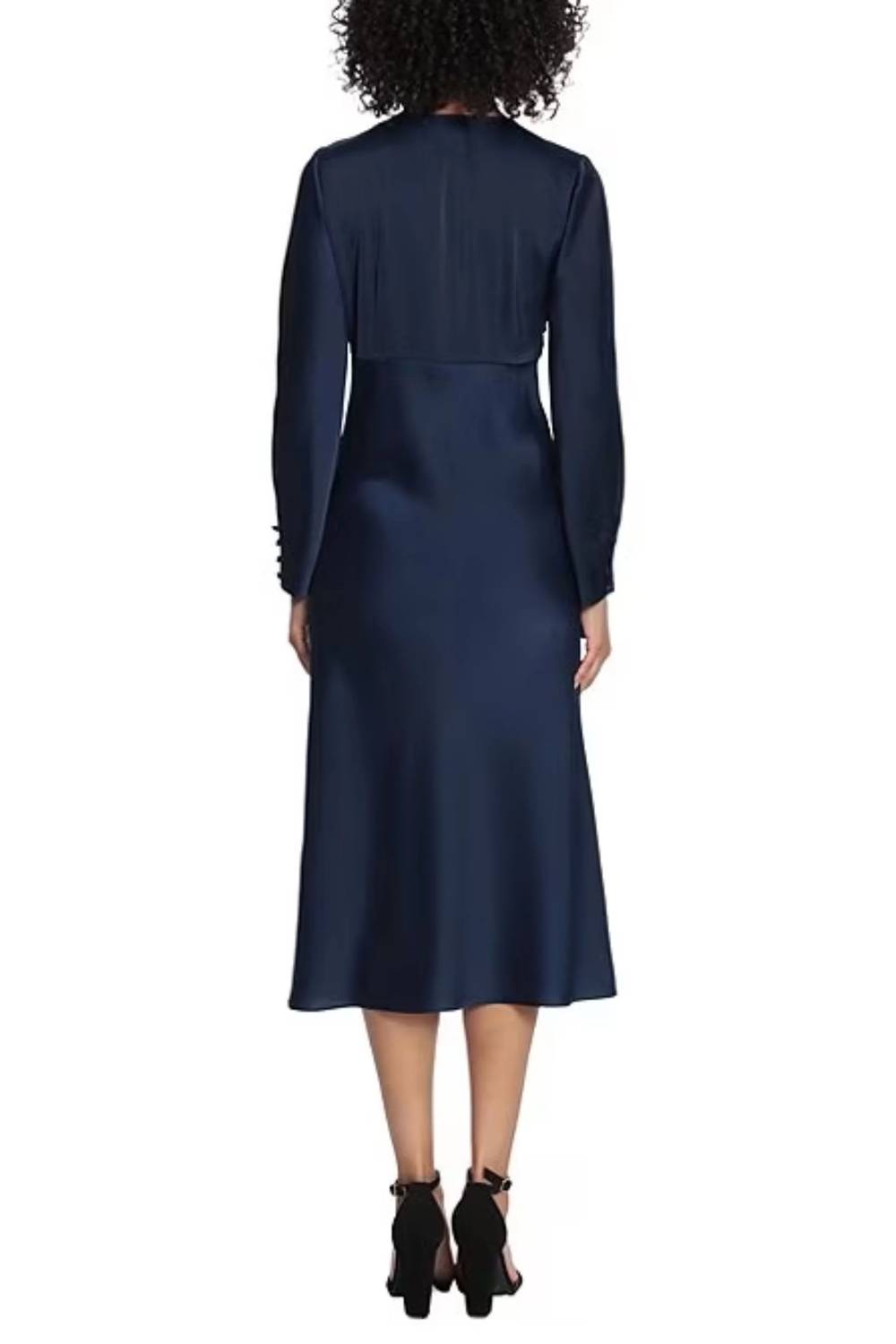 Maggy London - Long Sleeve Twisted Knot Midi Dress