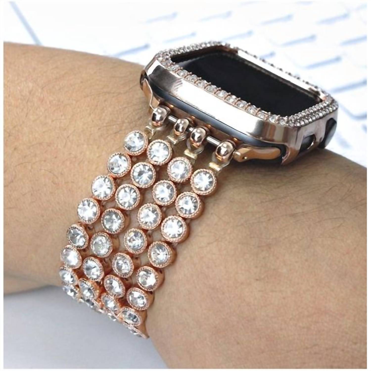 Shop Trends Now - Women's Rhinestone Beaded Apple Watch Band