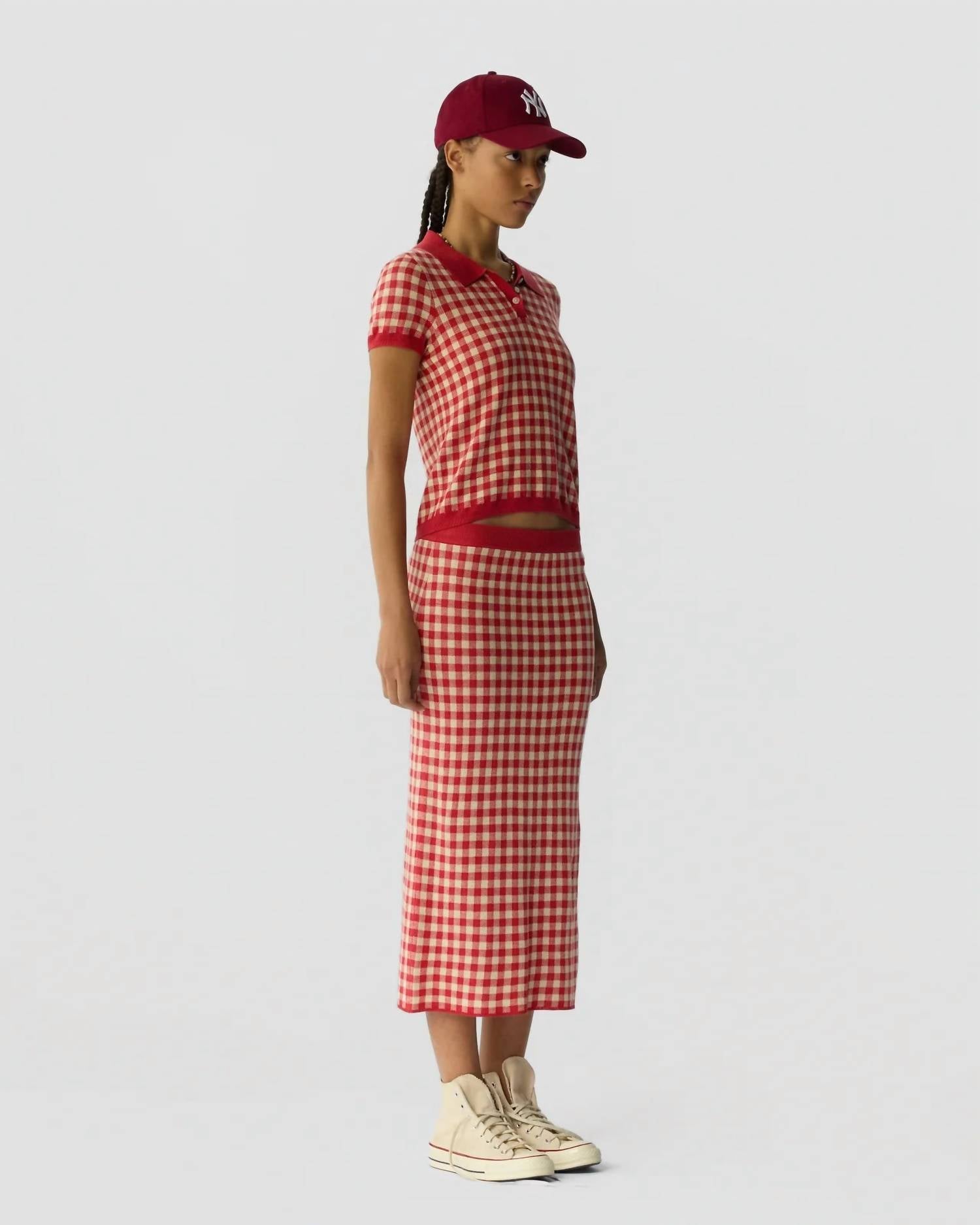 Guest In Residence - Gingham Shrunken Polo Shirt
