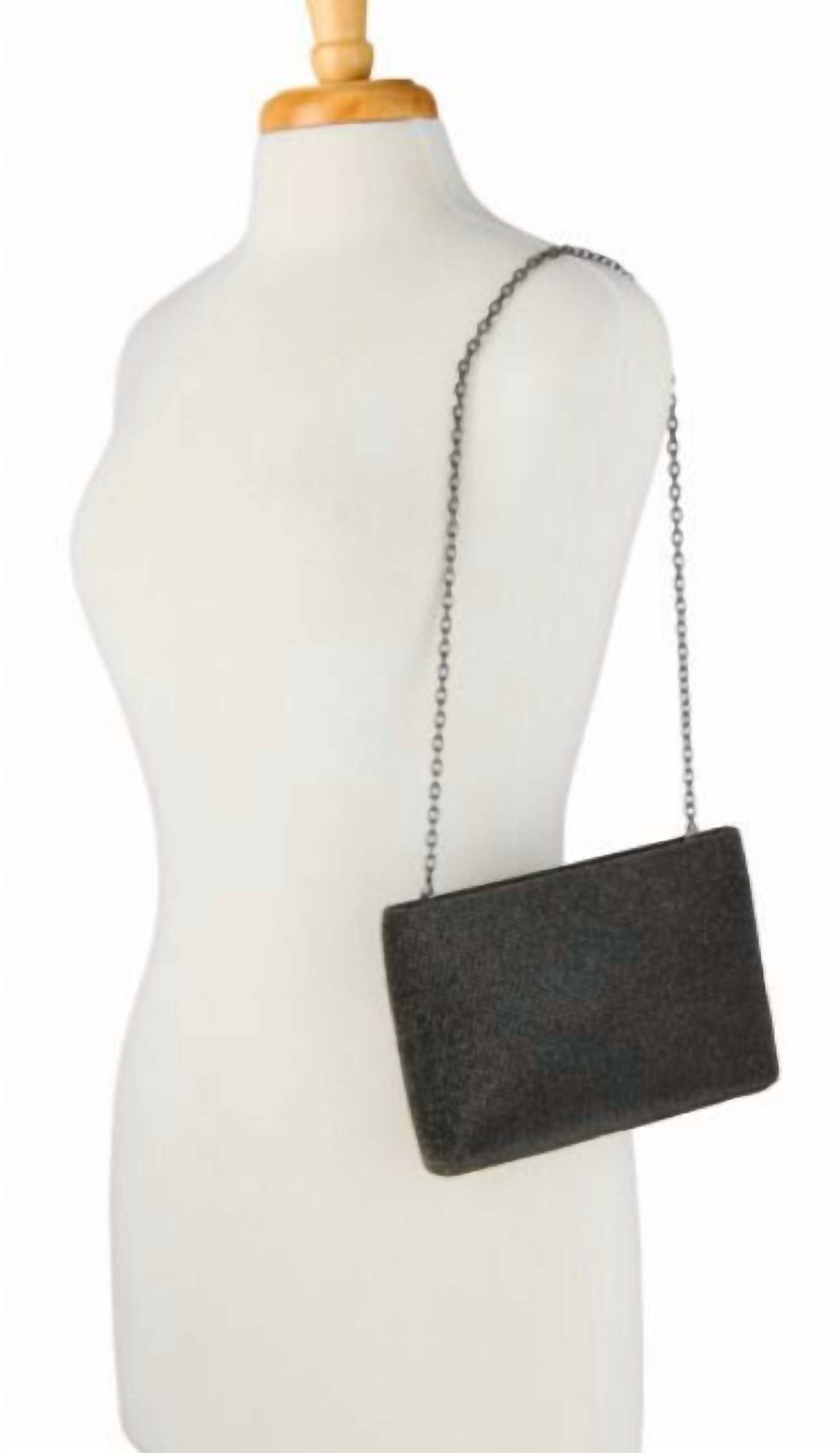 Whiting & Davis Lainey Crystal Clutch in black - women's bag
