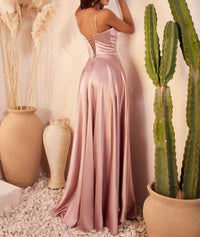 Ladivine A-line Bustier Maxi Dress in mauve - women's dress - detail view