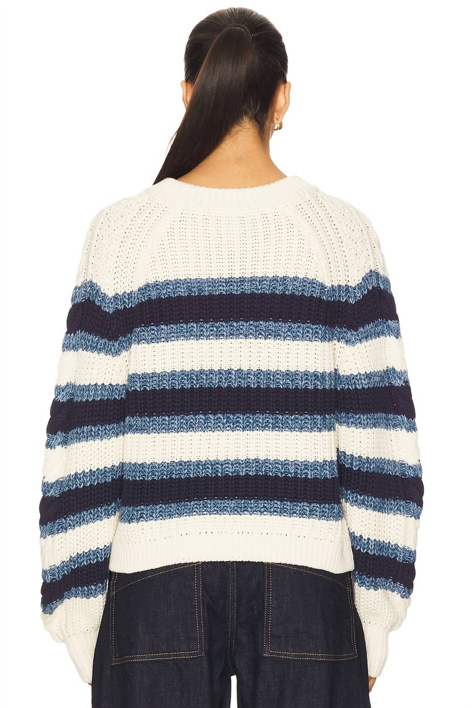 Free People - Frankie Cable Striped Pullover