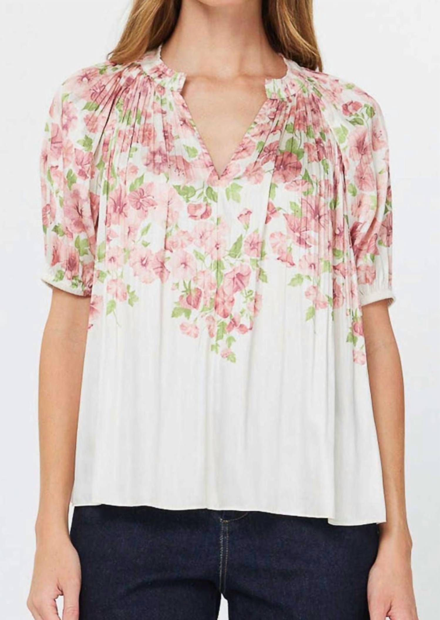 Current Air - Rose Floral Blouse