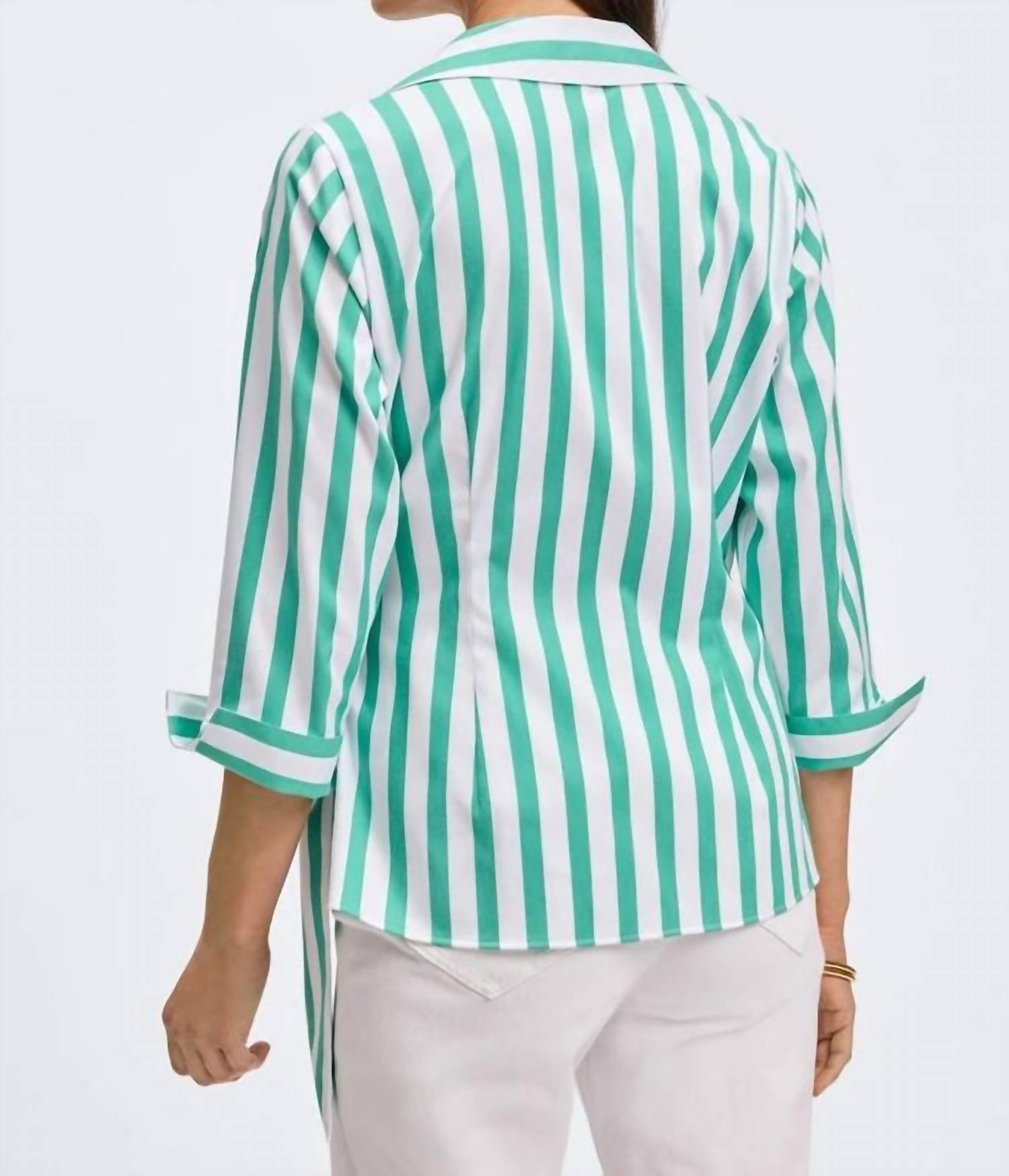 Foxcroft - striped wrap blouse