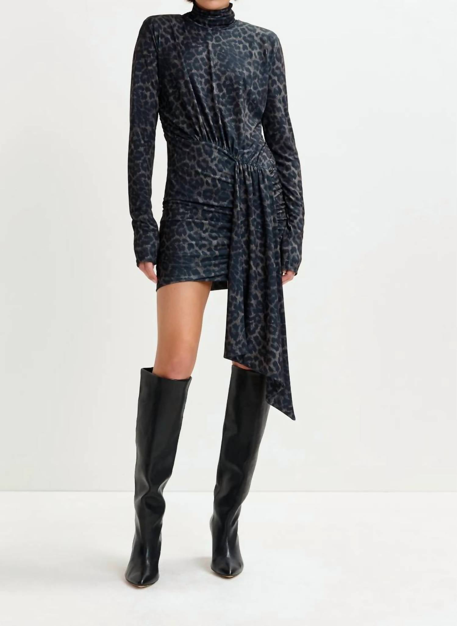 ESSENTIEL ANTWERP IMORTEL DRESS in brown black - women's dress