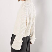 Apricot - Chunky Knit Roll Neck Sweater