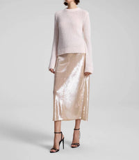 A.L.C. Monroe Soft Sequin Skirt in clear - women's skirt - detail view