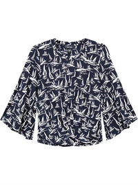Karen Kane - Flare Sleeve Drape Front Top