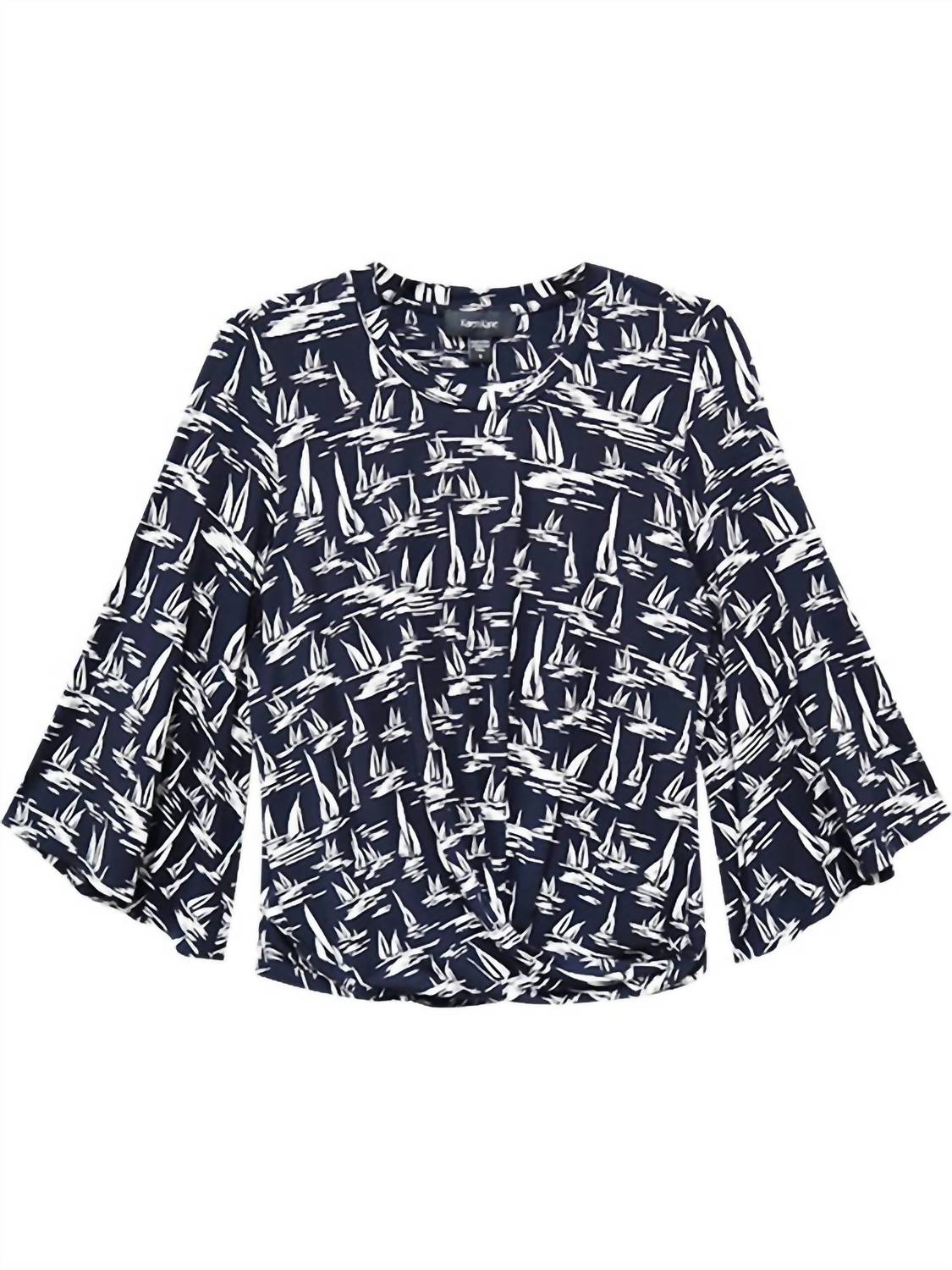 Karen Kane - Flare Sleeve Drape Front Top
