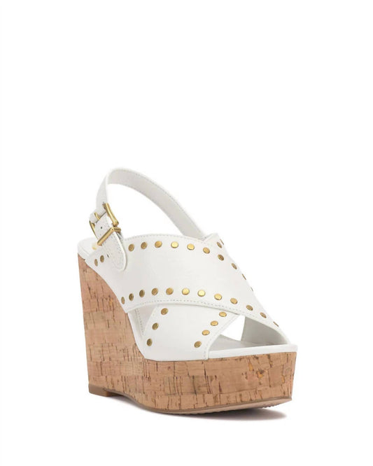 Vince Camuto - Women's Ellna Cross Band Studded Platform Wedge Sandal