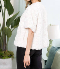 Joh - Jody Faux Fur Flower Swirls Jacket