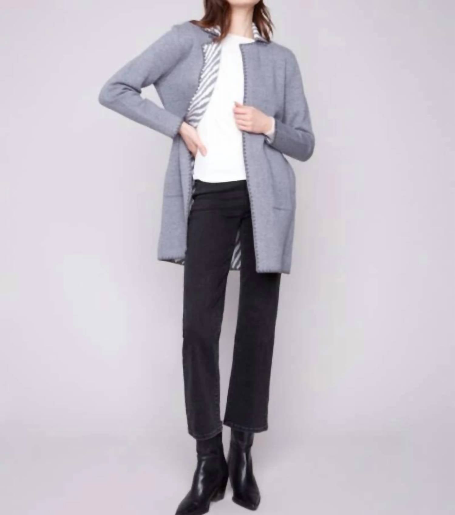 Charlie B - Blanket Stitch Reversible Cardigan