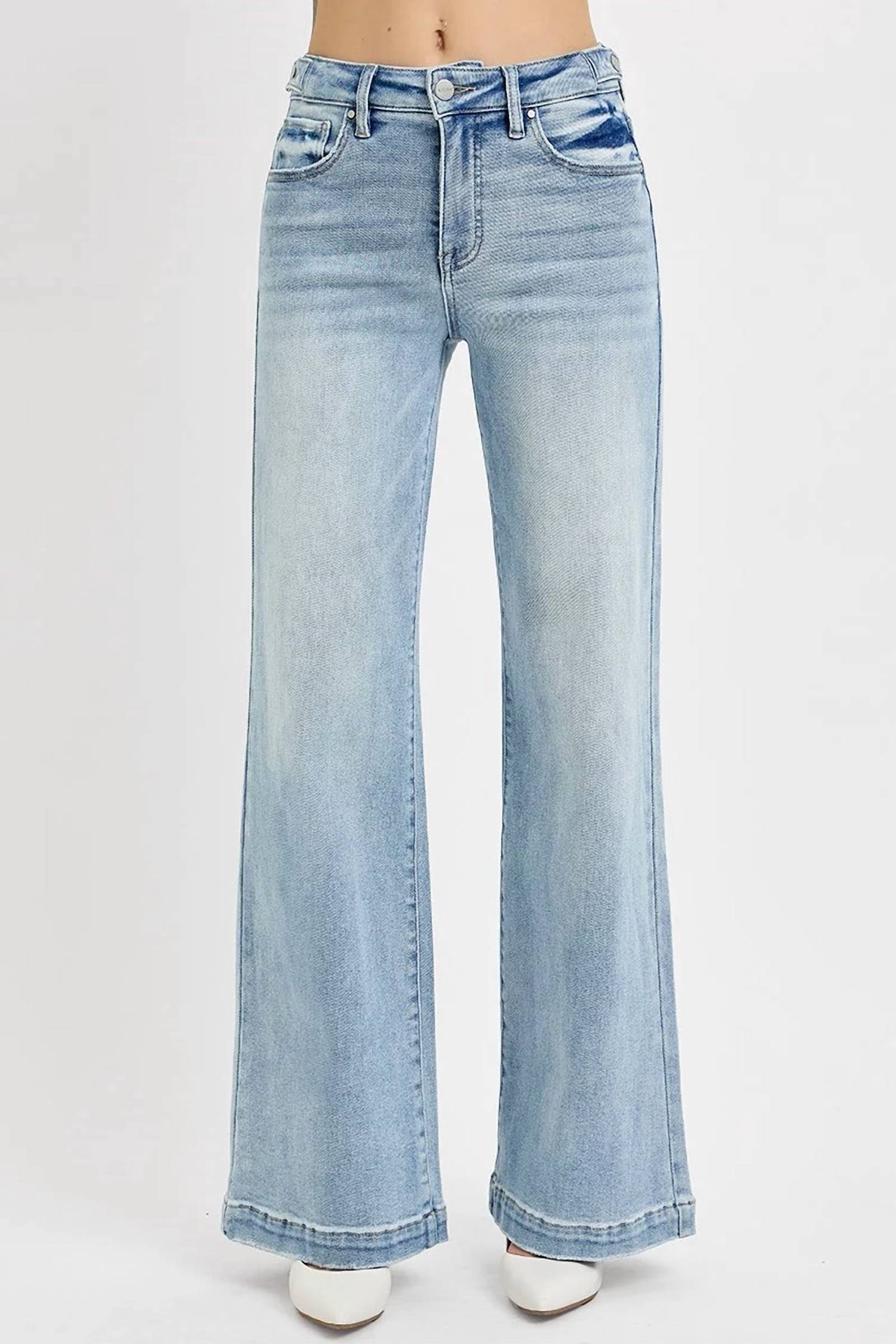 Risen - Tummy Control High Rise Wide Leg Jeans - Plus