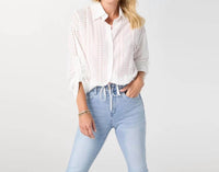 Coco + Carmen - Rachel Eyelet Tab Sleeve Drawstring Jacket