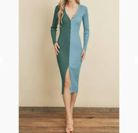Dress Forum - Two Tone Button Down Cardigan Dress