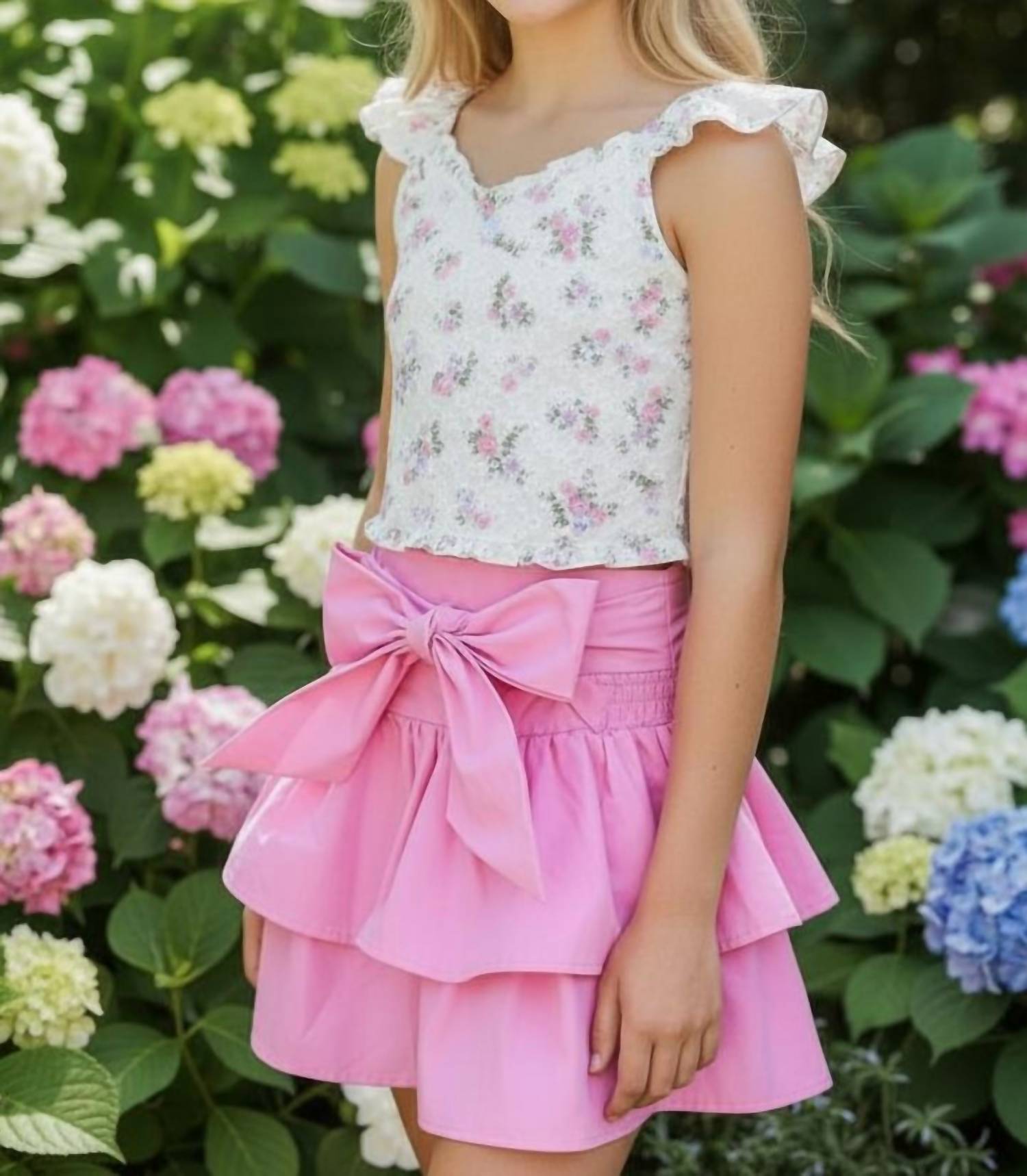 Flowers By Zoe - Girl's Bow Poplin Skirt