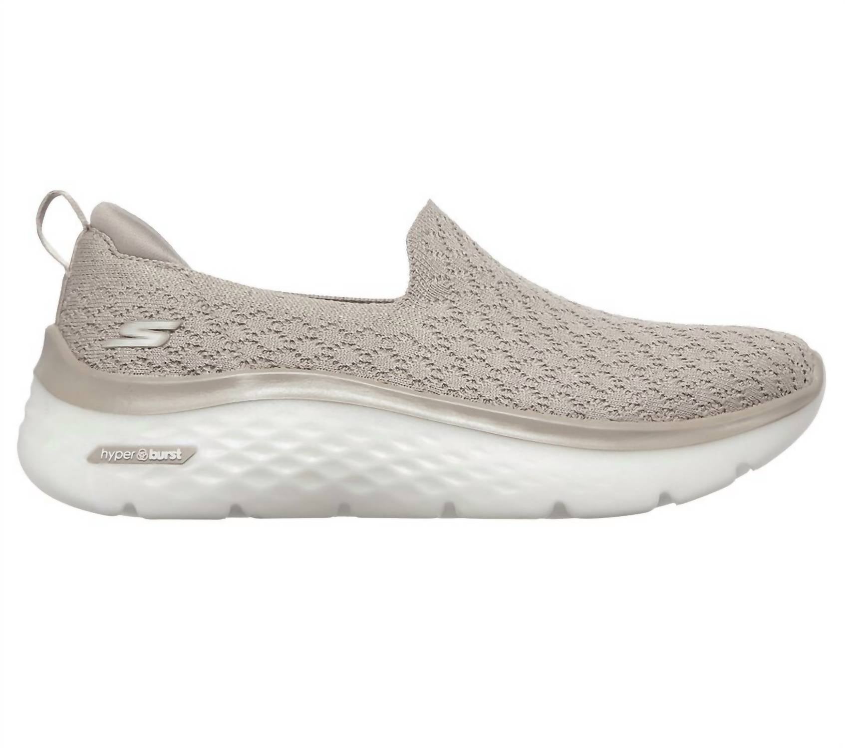 Skechers Women's Gowalk Hyper Burst Glimmer Hope Slip On Sneaker in taupe - women's sneaker