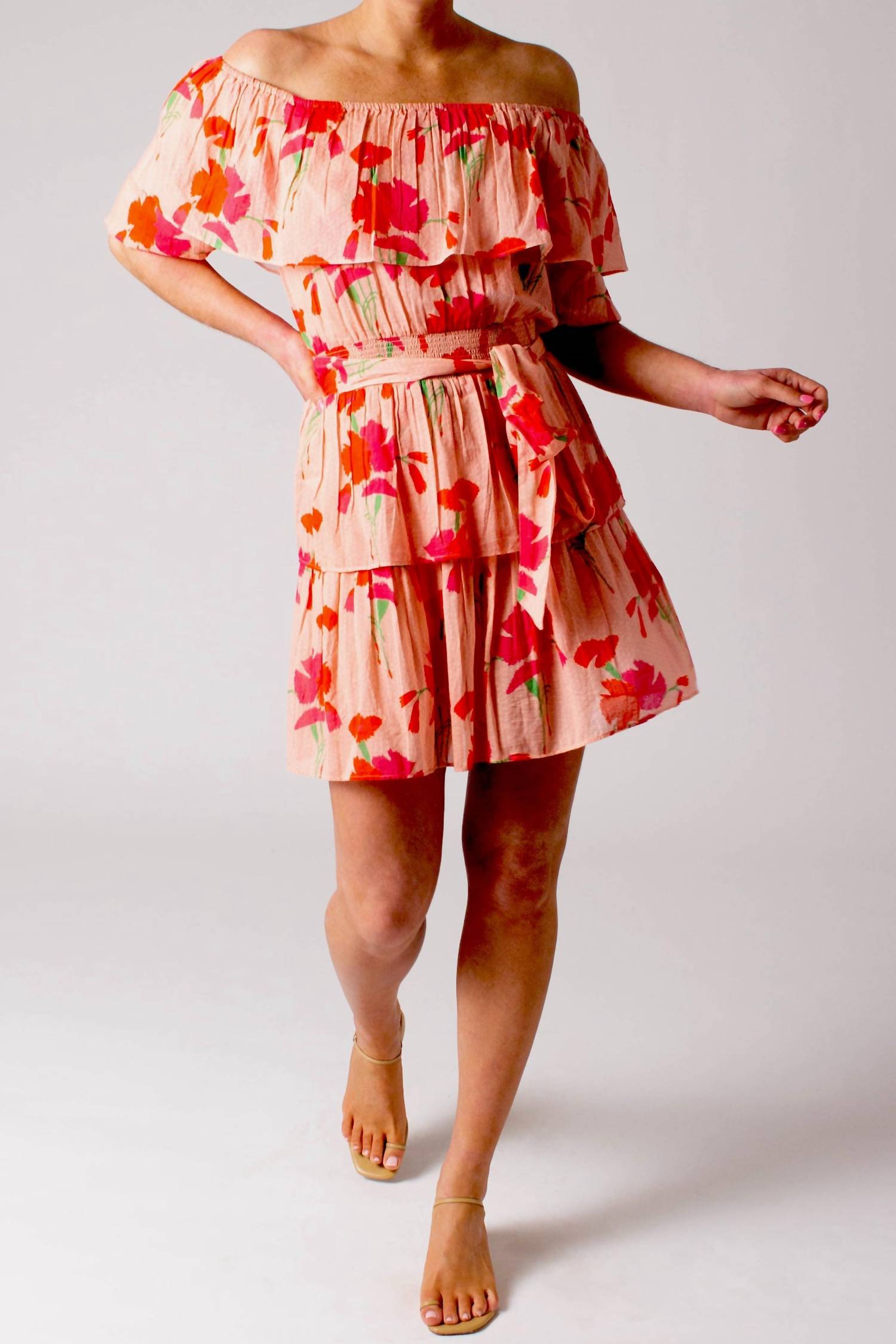 Miguelina - Basil Printed Gauze Mini Dress