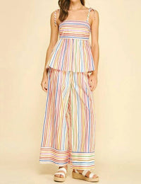 Pinch - Stripe Wide Leg Pants