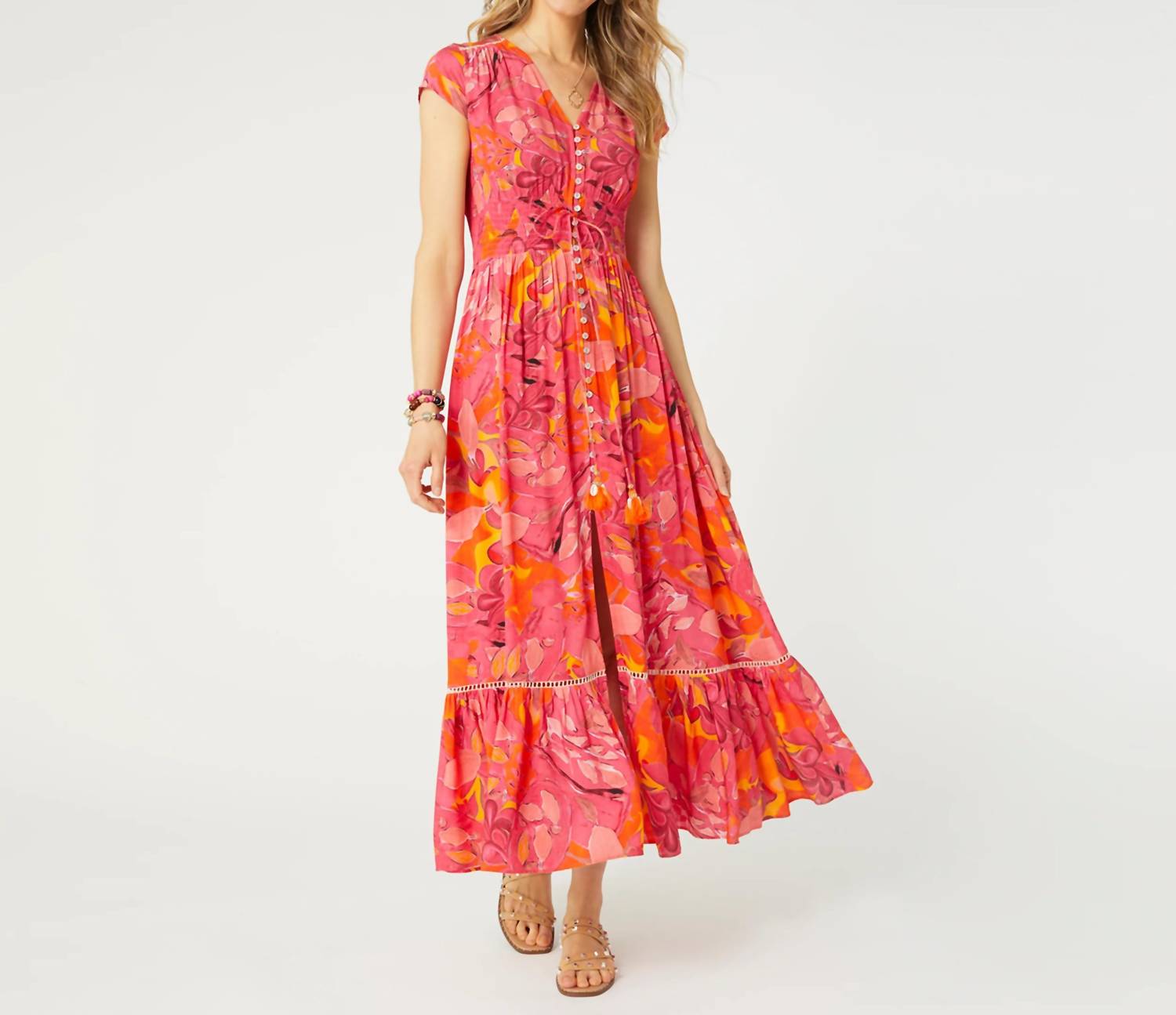 Coco + Carmen - Aliya Button Front Maxi Dress Plus Size