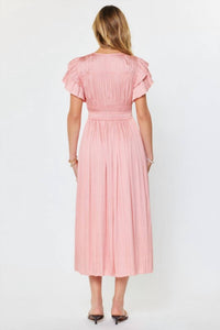 Current Air - Boardwalk Pink Pleated Midi Dress