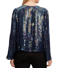 Velvet By Graham & Spencer - Evie Sequin Wide Neck Blouse