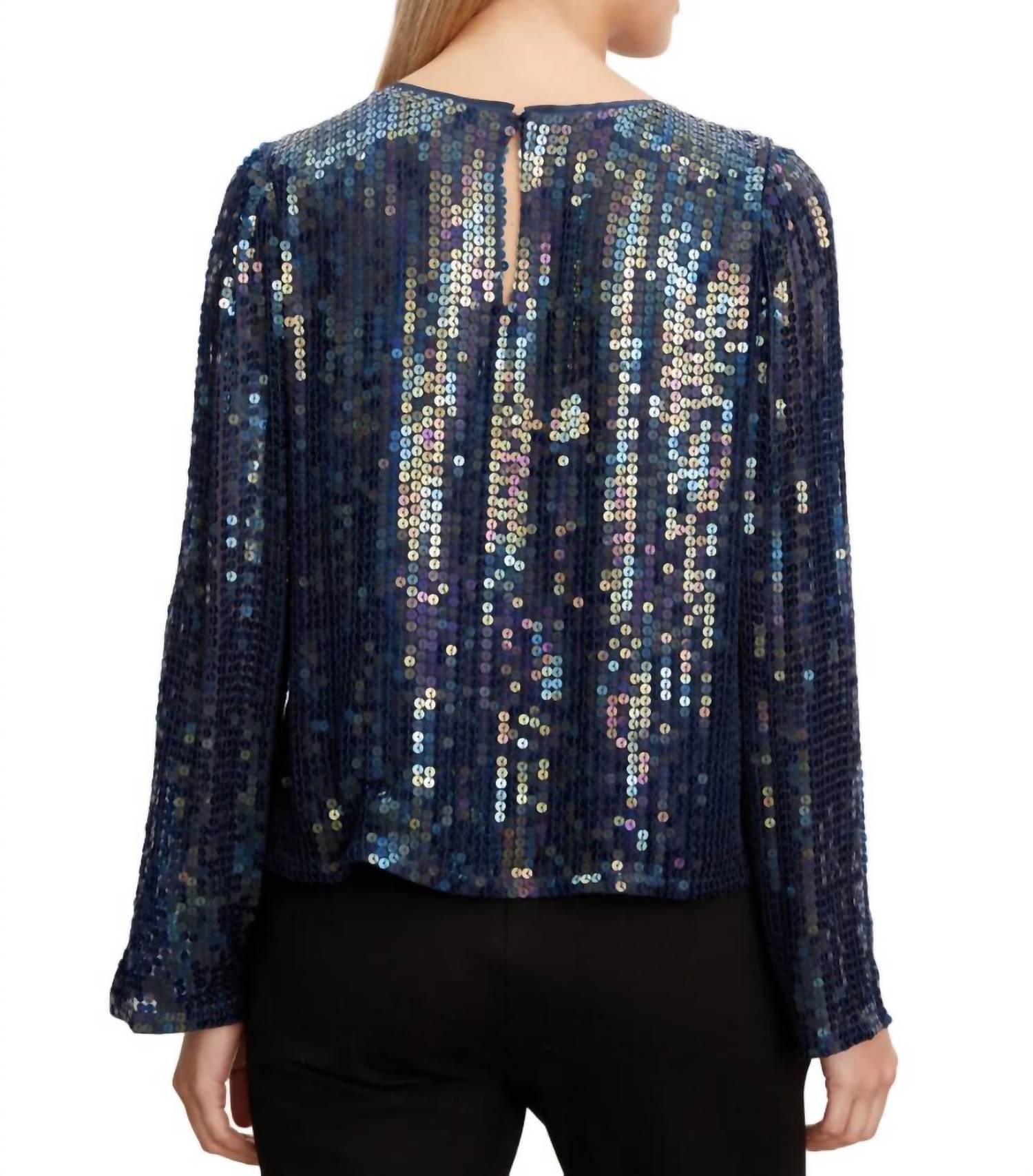Velvet By Graham & Spencer - Evie Sequin Wide Neck Blouse