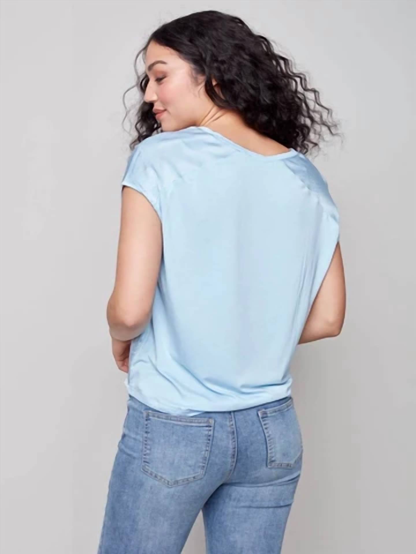 Charlie B - Satin Knit Dolman Top