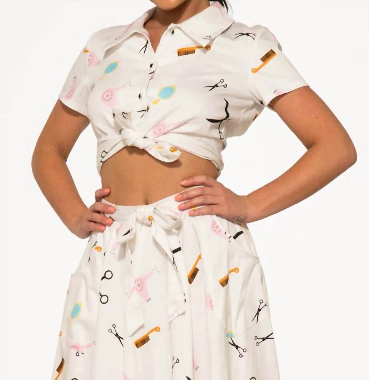 Orchid Bloom - Beauty Salon Top And Swing Skirt