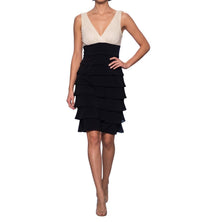 Enfocus Studio Tiered Ruffle Dress in black cream - women's dress