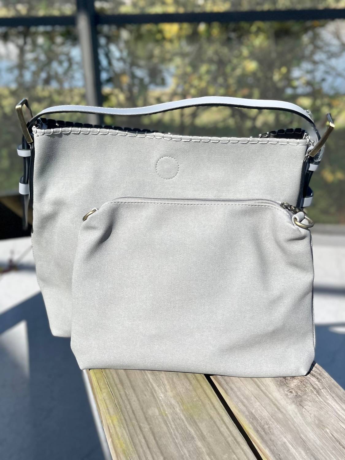 Jen & Co. - Women's The Alexa Canvas Hobo Bag With Carry Pocket