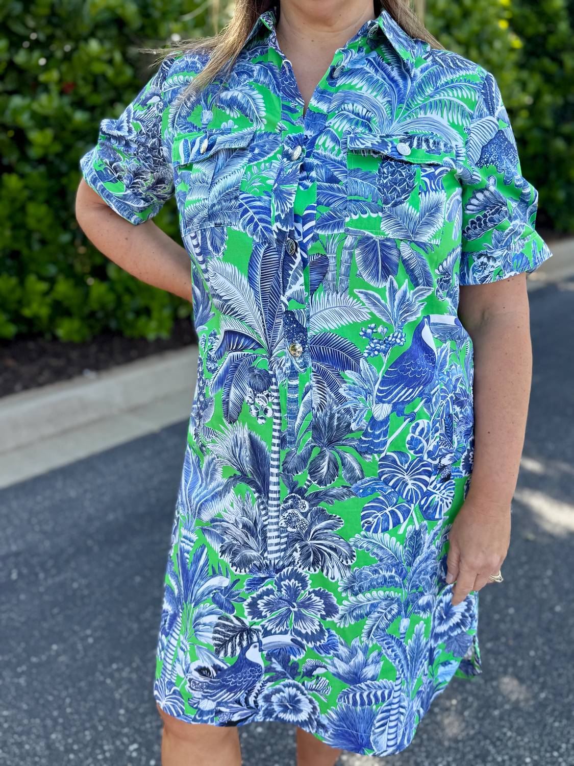 Vilagallo - Short Sleeve Shirt Mini Dress