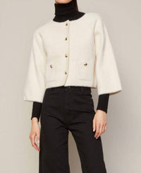Adroit Atelier - Bronte Buttoned Front Cardigan With Patch Pockets